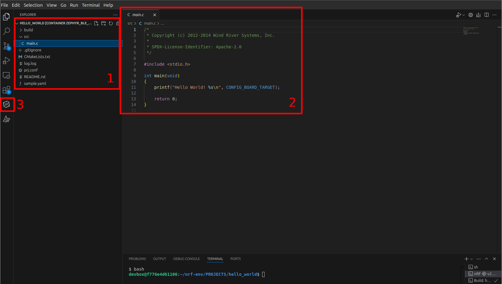 VS Code view